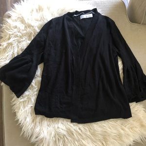 Flare sleeve crop cardigan